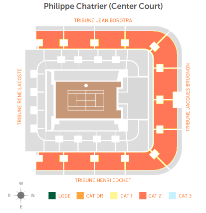 French Open Tickets 5/26/2025 - Monday Day Session - Philippe Chatrier (Center Court)