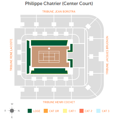 French Open Tickets 5/26/2025 - Monday Day Session - Philippe Chatrier (Center Court)